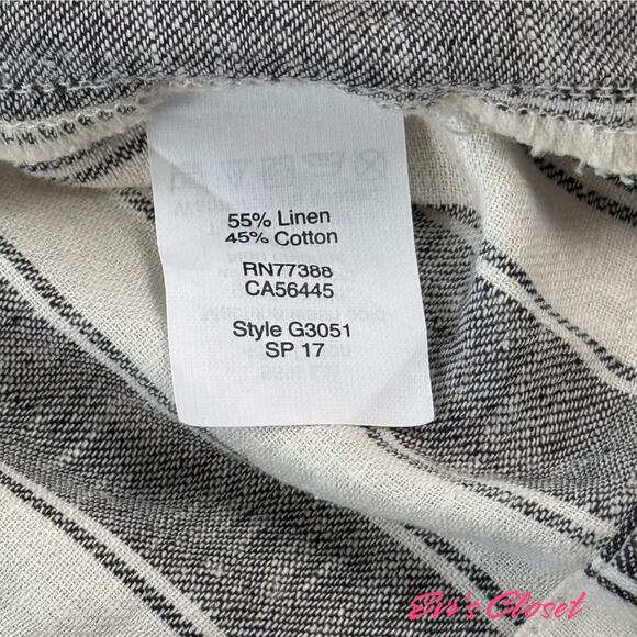 MADEWELL Lace Up Linen Cotton Blend Skirt Size 0 Gray White Lagenlook Mini NWT - Picture 9 of 12